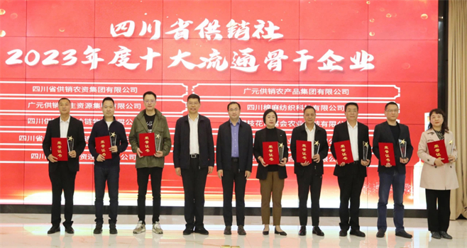 四川省棉麻集團(tuán)有限公司相關(guān)單位和個(gè)人榮獲四川省供銷社“2023年度十大流通骨干企業(yè)、最美供銷人”榮譽(yù)獎(jiǎng)項(xiàng)